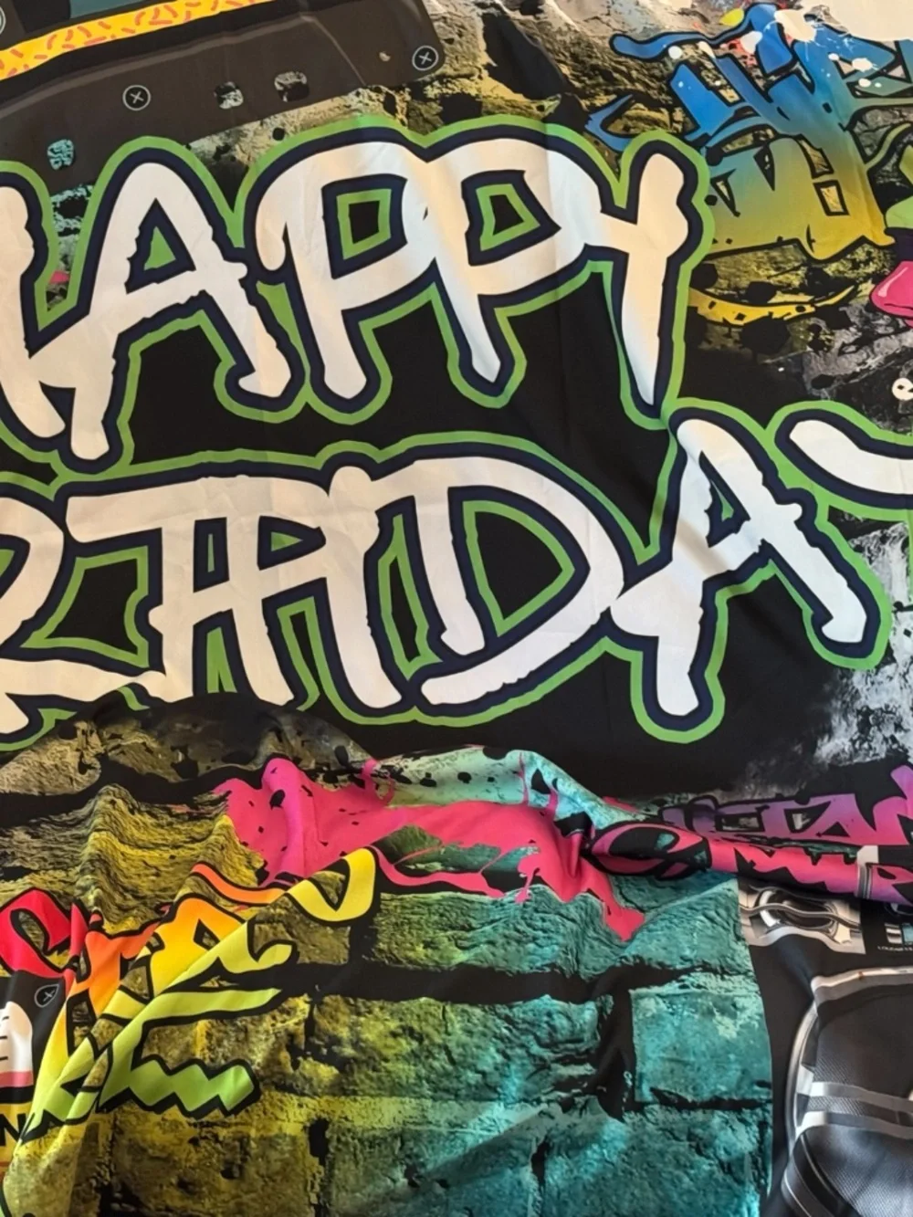 NWOT Mocsicka 80s 90s Graffiti Hip Hop Birthday Backdrop 8x6
